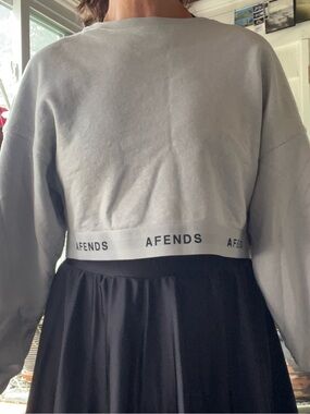 Afends Solid Grey Cropped Sweatshirt